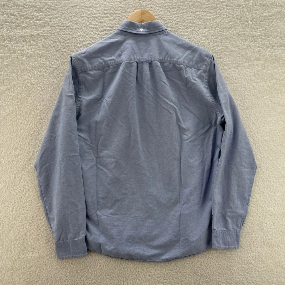 J Crew Shirt Mens M Blue Oxford Slim Fit OCBD Preppy Old Money Luxury Office